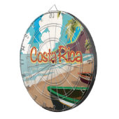 Costa Rica Vintage Travel Poster Dartscheibe (Vorderseite rechts)