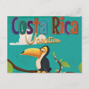 Costa Rica Vintage Travel Poster Postkarte