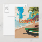 Costa Rica Vintage Travel Poster Postkarte (Vorne/Hinten)