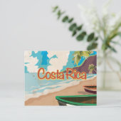Costa Rica Vintage Travel Poster Postkarte (Stehend Vorderseite)