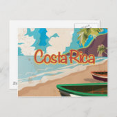 Costa Rica Vintage Travel Poster Postkarte (Vorne/Hinten)