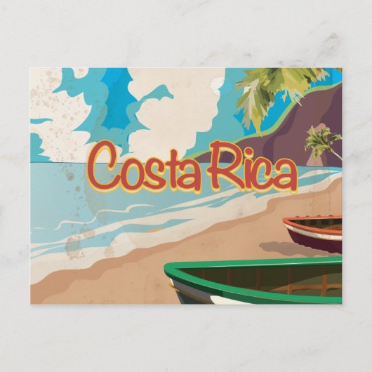 Costa Rica Vintage Travel Poster Postkarte (Vorderseite)