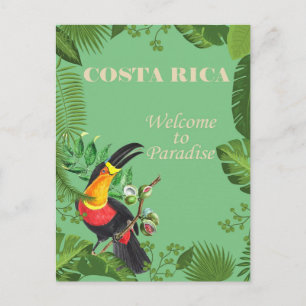 Costa Rica Vintage-Tukan Reise Postkarte