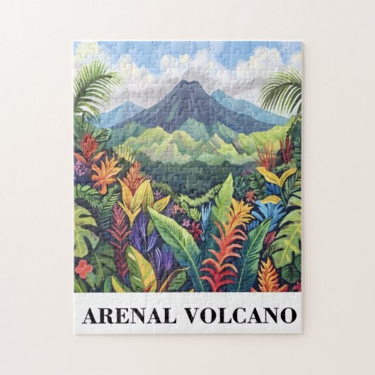 Costa Rica Vulkan Postkarte Puzzle (Vertikal)