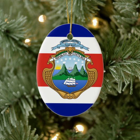 Costa Rica (Wappen/Flagge) Keramik Ornament (Baum)