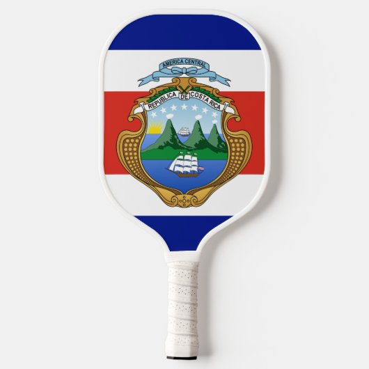 Costa Rica (Wappen/Flagge) Pickleball Schläger (Rückseite)