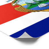 Costa Rica (Wappen/Flagge) Poster (Ecke)