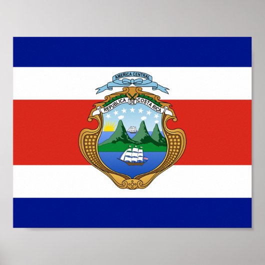 Costa Rica (Wappen/Flagge) Poster (Vorne)