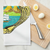 Costa Rica-Wappen Geschirrtuch (Viertel Falte)