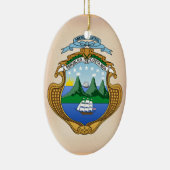 Costa Rica-Wappen Keramik Ornament (Rechts)