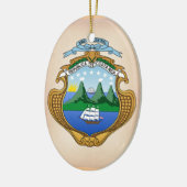 Costa Rica-Wappen Keramik Ornament (Links)