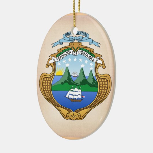 Costa Rica-Wappen Keramik Ornament (Links)