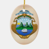 Costa Rica-Wappen Keramik Ornament (Vorne)