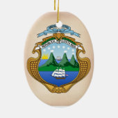 Costa Rica-Wappen Keramik Ornament (Hinten)