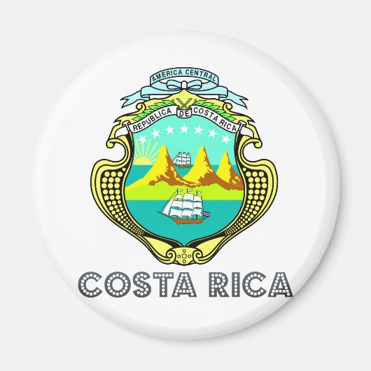 Costa Rica-Wappen Magnet (Vorne)