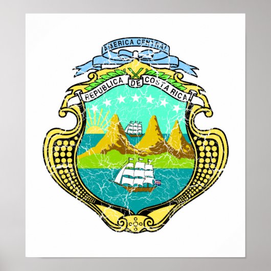 Costa Rica-Wappen Poster (Vorne)