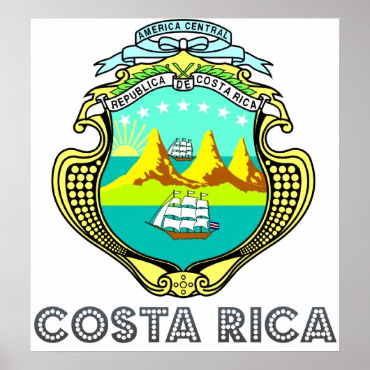 Costa Rica-Wappen Poster (Vorne)