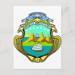 Costa Rica-Wappen Postkarte