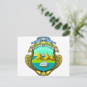 Costa Rica Wappen Postkarte (Stehend Vorderseite)