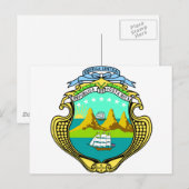 Costa Rica Wappen Postkarte (Vorne/Hinten)