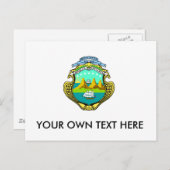 Costa Rica-Wappen Postkarte (Vorne/Hinten)