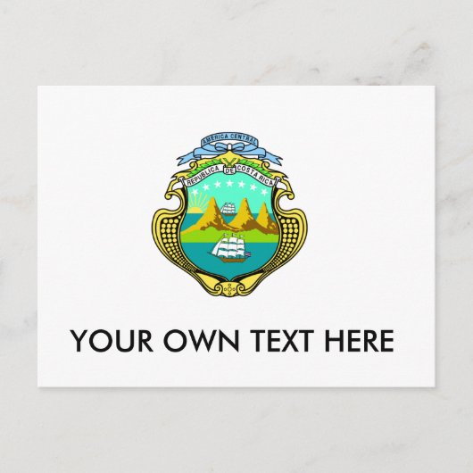 Costa Rica-Wappen Postkarte (Vorderseite)