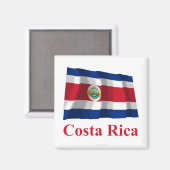 Costa Rica Wave Flag mit Namen Magnet (Vorderseite/Rückseite)