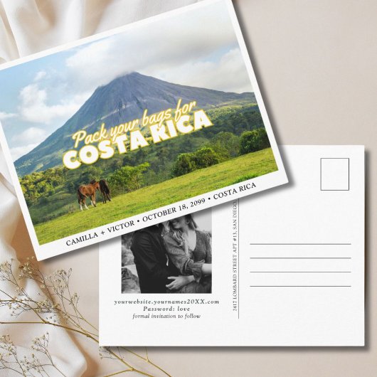 Costa Rica Wedding Save the Date Postcard Postkarte