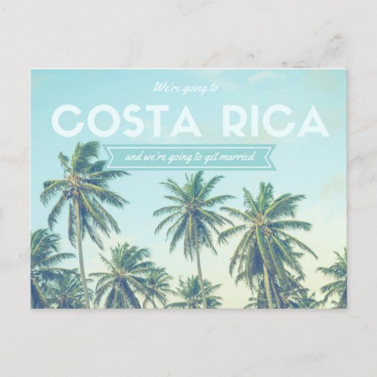 Costa Rica Wedding Tropical Beach Rettet die Termi Ankündigungspostkarte (Vorderseite)