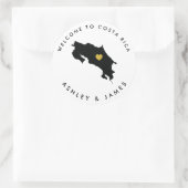 Costa Rica Wedding Welcome Sticker Tag, Gold Black (Tasche)