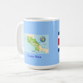 Costa Ricakarte u. -flagge Kaffeetasse (Vorderseite Links)