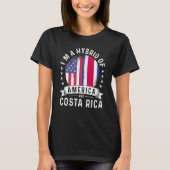 Costa Rican American Patriot Grown Flag Humor T-Shirt (Vorderseite)