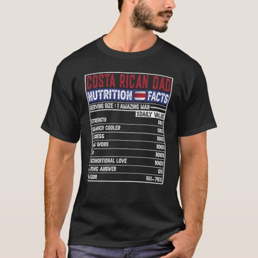 Costa Rican Dad   Dad Hero Nutritional Father's Da T-Shirt (Vorderseite)