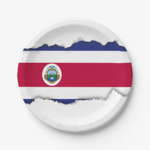 Costa Rican Flagge Pappteller
