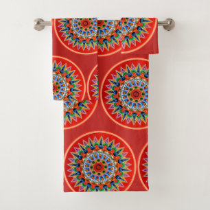 Costa Rican Oxcartwheel Kunst Badhandtuch Set