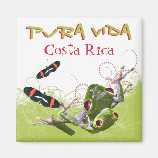 Costa Rican Pura Vida Magnet (Vorne)