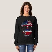Costa Rican Roots American Grown USA Flag  Costa R Sweatshirt (Vorne ganz)