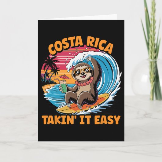 Costa Rican Vida Surfer Take It Easy Costa Rica Sl Karte (Vorderseite)