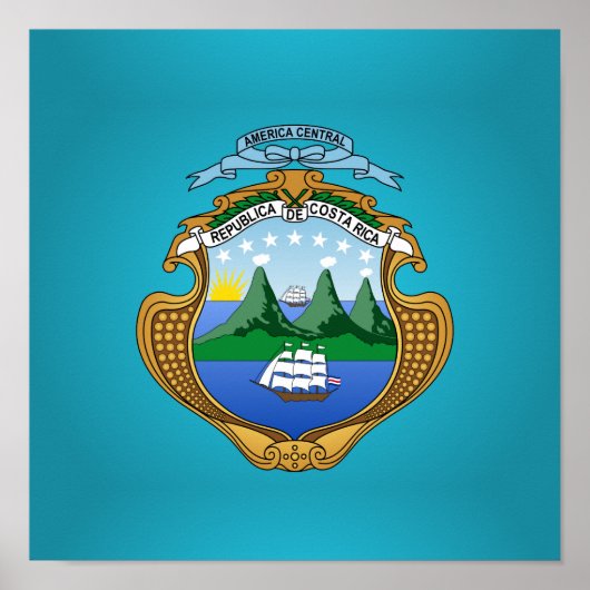 Costa Ricaner Wappen Poster (Vorne)