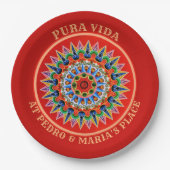 Costa Ricanische Kunst mit benutzerdefinierbarem T Pappteller (Vorderseite)