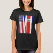 Costa Rico Amerikanische Flagge Männer Frauen Amer T-Shirt (Vorderseite)