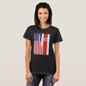 Costa Rico Amerikanische Flagge Männer Frauen Amer T-Shirt (Vorne ganz)