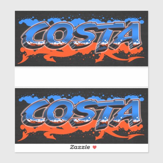 Costa Vorname Name Graffiti Aufkleber Sticker (Blatt)