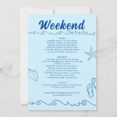 Costal Beach Bachelorette Zielort Party Einladung (Rückseite)