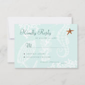 Costal Beach Hochzeit in Urlaubsort RSVP Karte (Vorderseite)