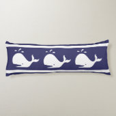 Costal Nautical Navy BLAU White WHALE Body Pillow Seitenschläferkissen (Rückseite)