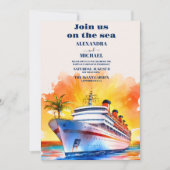Costal Seascape Beach Kreuzfahrt Hochzeit Einladung (Vorderseite)