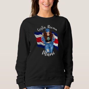 Costaricanische Mami-Flaggen-Emblem-Braunhaarige C Sweatshirt