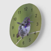 Costa's Hummingbird im August Große Wanduhr (Winkel)
