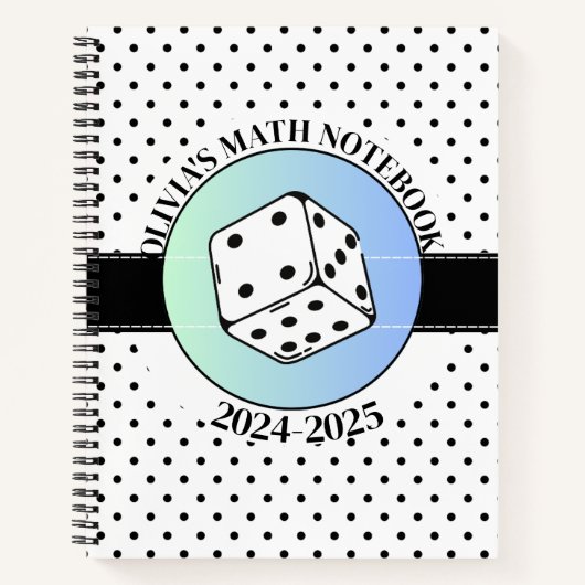 Costomazable Schwarz-Weiß-Elegante MATH Notizblock (Vorderseite)